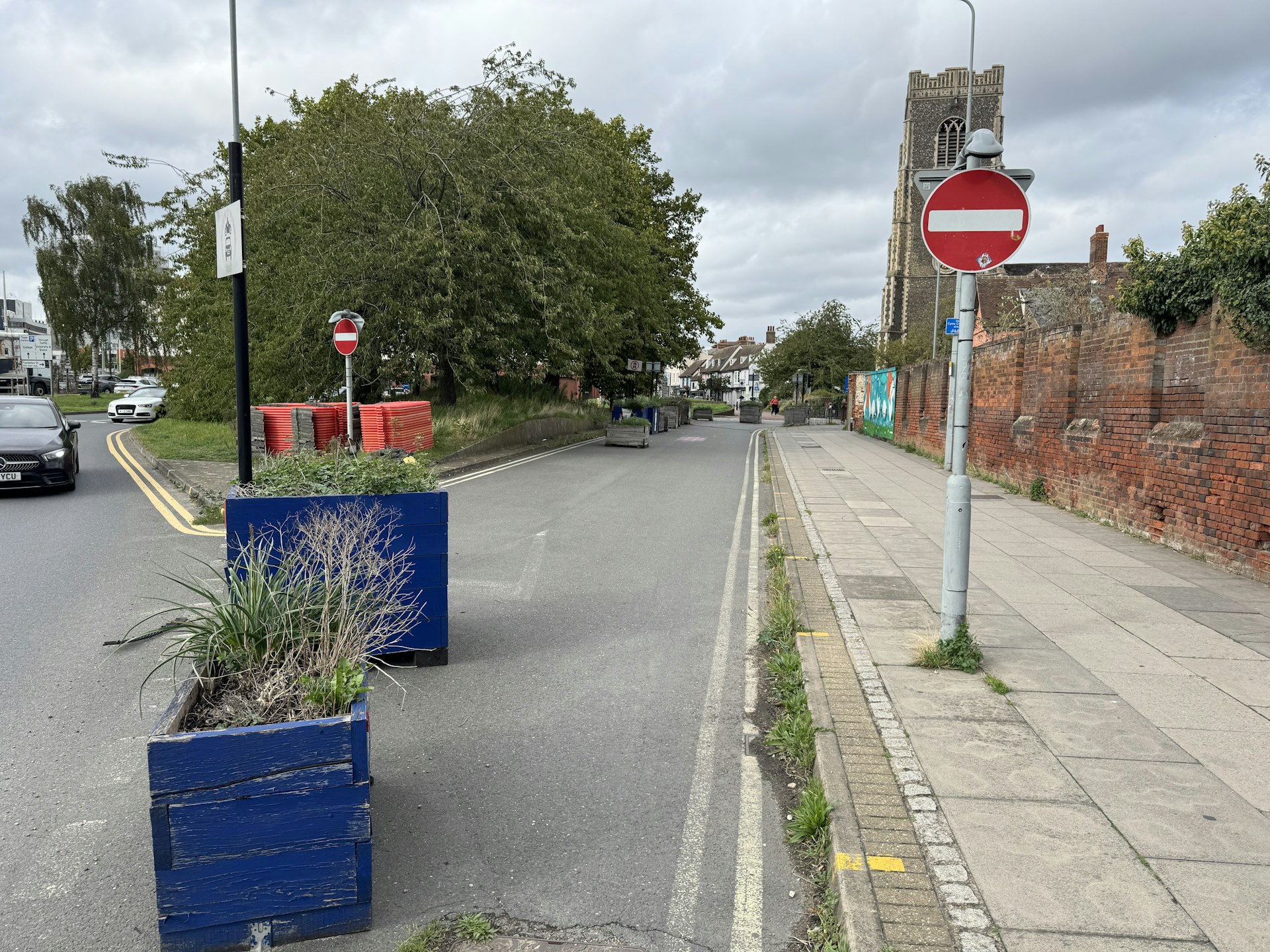 The temporarily blocked off section of road which runs adjacent to the Bridge Street roundabout will be permanently pedestrianised